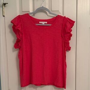 Jane and Delancey Pink Ruffle Sleeve Tee